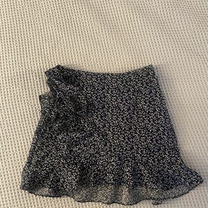 Floral Navy and White Women's Skirt